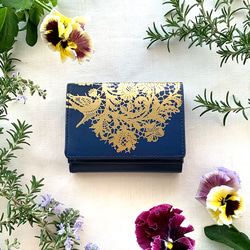 Compact Wallet (Cowhide Leather Mini Wallet) Viola Blooms ~petit 第2張的照片