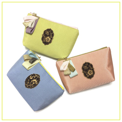 Ribbon Groogran Pouch / Lime 第1張的照片