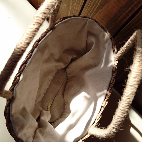 【新品未使用】カゴ風バッグ　焦茶×パープル リアルスタイル REAL STYLE バッグ かご スパバッグ 温泉 お風呂 銭湯