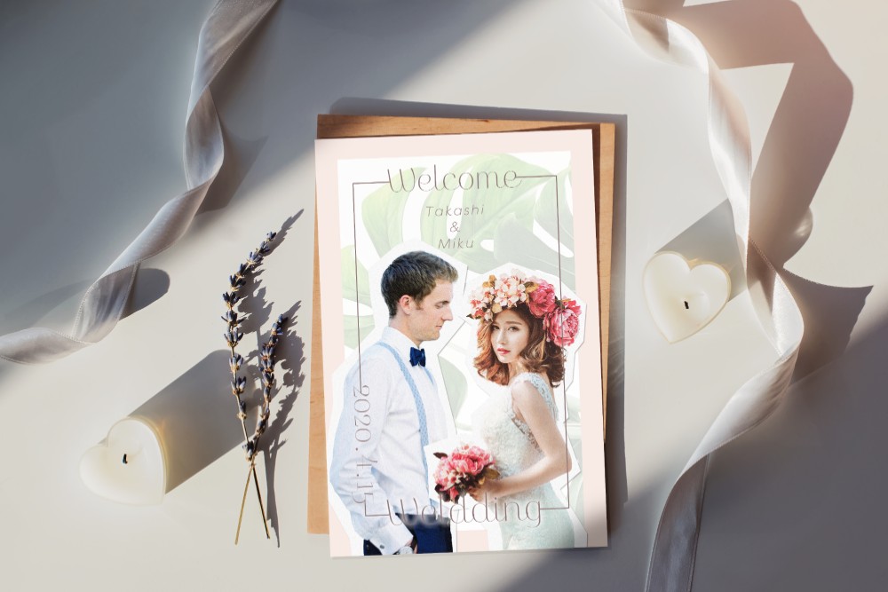 ウェルカムボード 似顔絵 オーダー A3サイズ コラージュ 結婚式 プレ