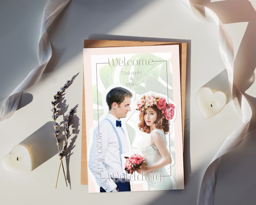 ウェルカムボード 似顔絵 オーダー A3サイズ コラージュ 結婚式 プレ