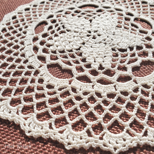 レース編み※ 『桜』ドイリー(キナリ) その他インテリア雑貨 Herb