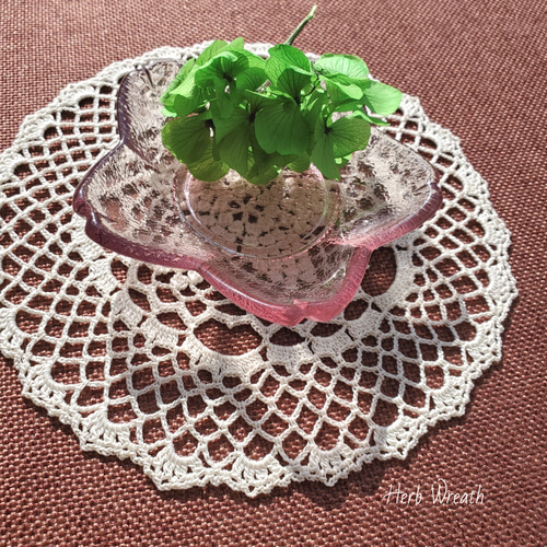 レース編み※ 『桜』ドイリー(キナリ) その他インテリア雑貨 Herb