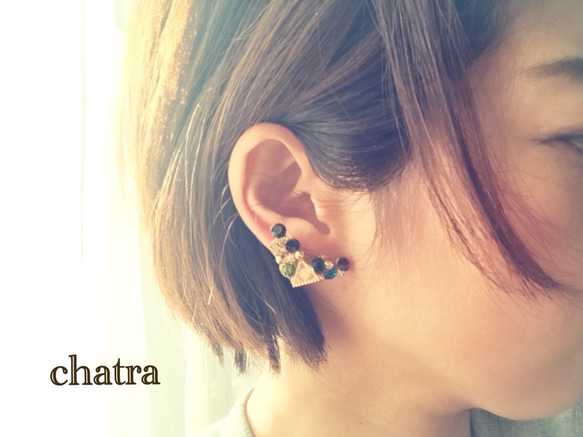 新作♡cubiczirconia＆triangle＊retrocolor＊earcuff＊multicolor♡系 3枚目の画像