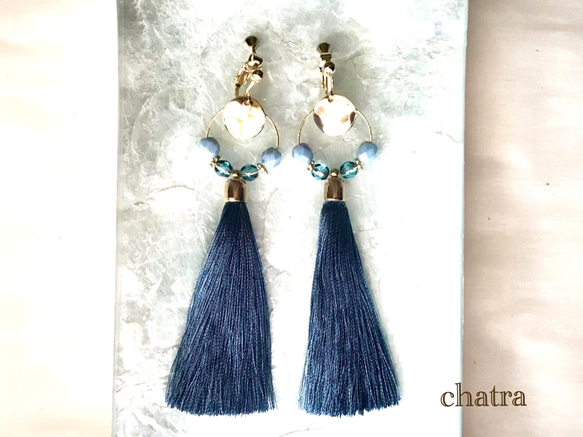 新作♡retronavytassel＊earring 1枚目の画像