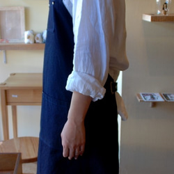 【K様専用】　藍染め　首かけエプロン×１　前掛けエプロン×１ 4枚目の画像