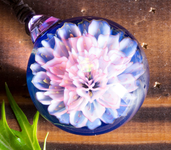 月花 玻璃珠墜飾 mf94 第1張的照片