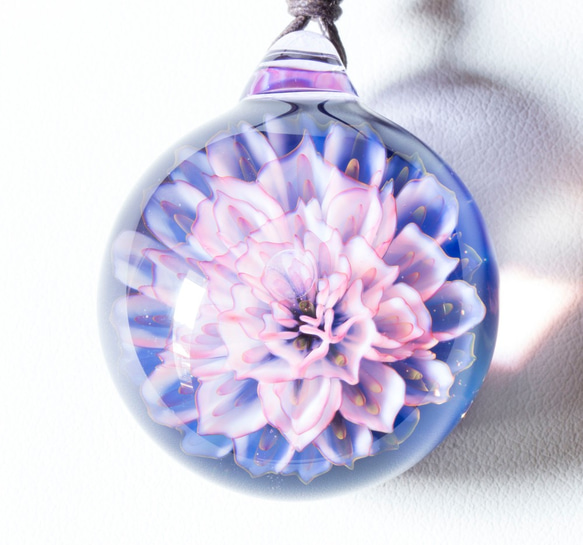 月花 玻璃珠墜飾 mf94 第2張的照片