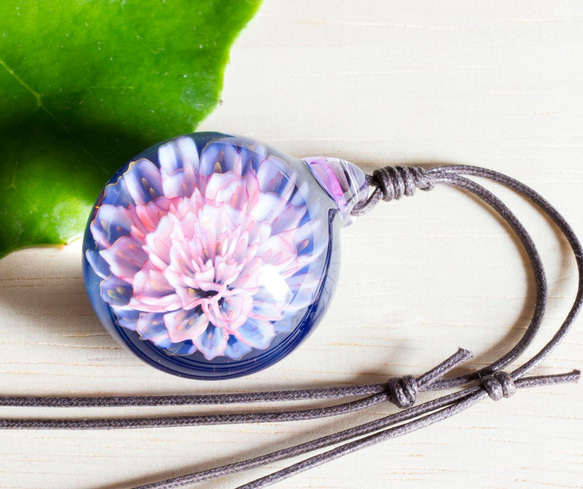 月花 玻璃珠墜飾 mf94 第3張的照片