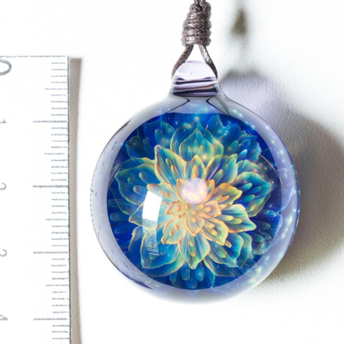 COSMIC FLOWER ボロシリケイトガラスペンダント cf31 ネックレス