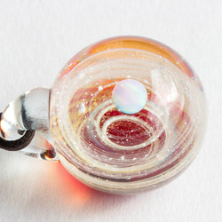 硝子仕掛けの宇宙　ガラスとんぼ玉ペンダント g-9 2枚目の画像