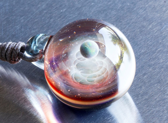 玻璃中的宇宙 玻璃珠墜飾  gx13 第1張的照片