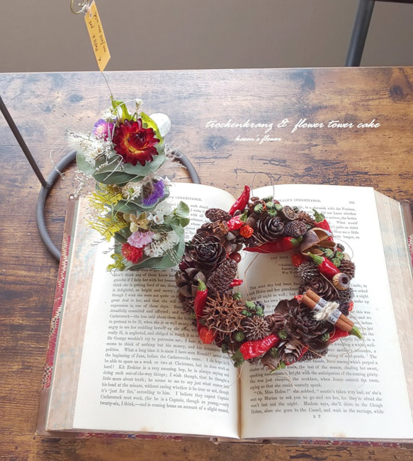 唐辛子と木の実のトロッケンクランツとフラワーケーキのセット