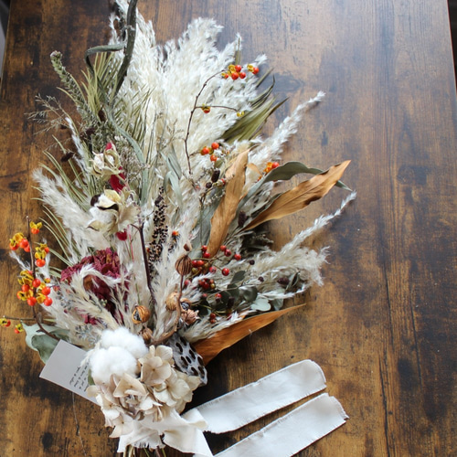 sold パンパスグラスと和花材のスワッグ パンパス 秋 ナチュラル