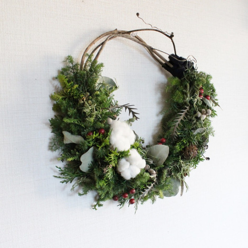 sold 大きめ32センチ【クリスマス】サンキライとコットンの