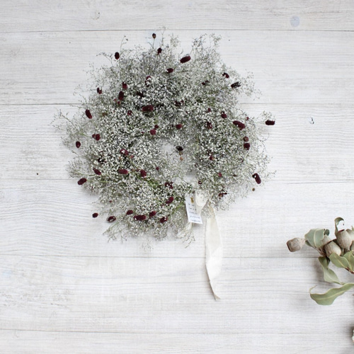 ドライフラワー☆ポポラスベリーボリュームリース ☆バンクシア