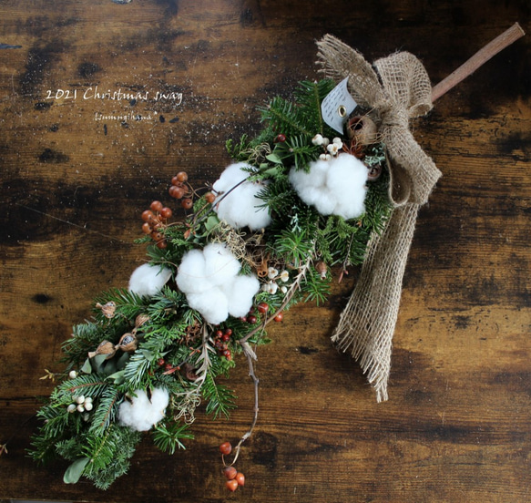 Christmas swag 2021 クリスマスの細長スワッグ 【約60センチ