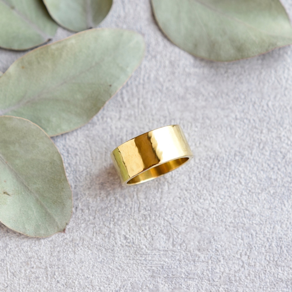 【リング（指輪）】こなれ感のある　ヴィンテージな真鍮　シンプル　ボリューム　太幅　10mm幅　1cm幅