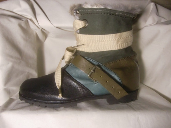 【受注生産】Army Fur Boots 4枚目の画像