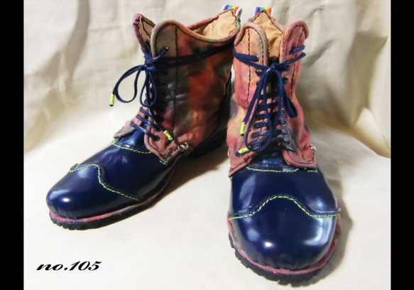 Tie dyed 10 hole boots 1枚目の画像