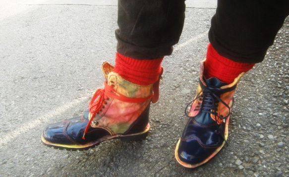 Tie dyed 10 hole boots 7枚目の画像