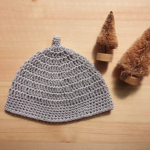 コットン100％春夏どんぐり帽♬スカイグレー♬上質コットン♬とんがり  