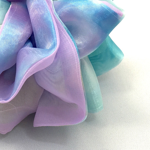 ✿Newオーロラシュシュ☆オーロラ×パープル×ミント シュシュ