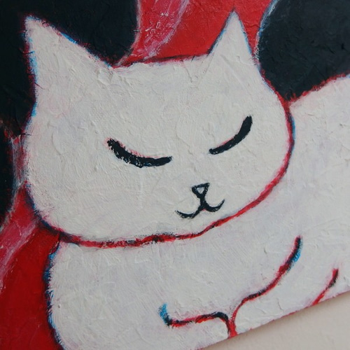 猫　イラスト　インテリア　原画 じーーっ！（原画） イラスト nekoten 通販 11557569｜Creema