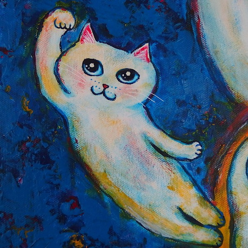 原画 「招き猫玉を持った大招き猫」 F10号 ＃絵画 ＃ねこ ＃招き猫