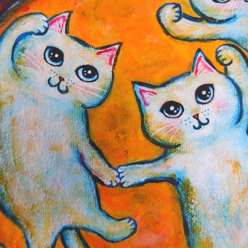 原画 「招き猫玉を持った大招き猫」 F10号 ＃絵画 ＃ねこ ＃招き猫