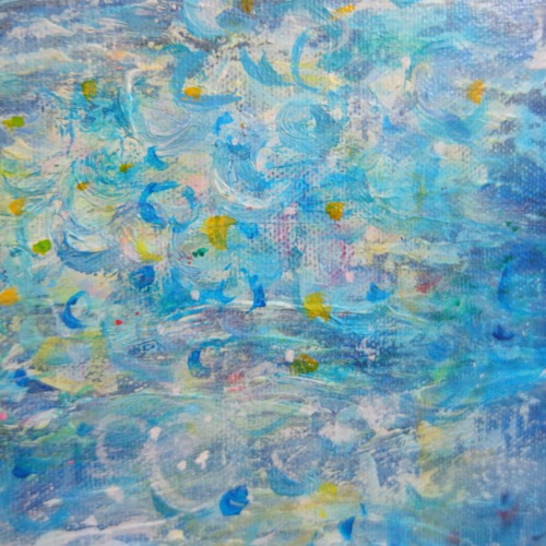 原画 「光の海の天使猫と大きな虹」 F10号 ＃絵画 ＃ねこ ＃猫の