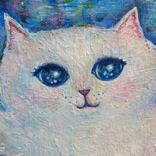 原画 「光の海の天使猫と大きな虹」 F10号 ＃絵画 ＃ねこ ＃猫の