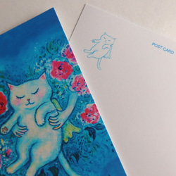 Tomoshibi ねこアートポストカード ５枚セット＃猫 ＃天使猫 ＃ねこ ＃ポストカード ＃白猫 ＃サバトラ白 10枚目の画像