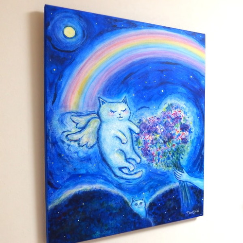 yushionmanma 虹の橋のふもと アクリル画