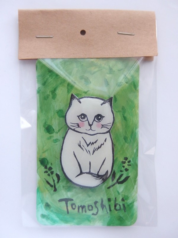 モフしっぽ猫ブローチ - 猫絵描きオリジナルブローチ 2枚目の画像