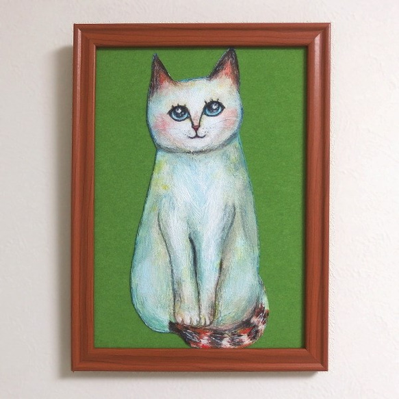原画『 Gaze 』アクリル水彩画 絵画 ねこ アート 猫イラスト