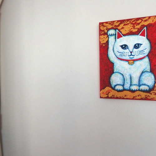 リ*ー様 原画　招き猫　送料込み　SM　縁起物　動物画　絵画　アクリル　現代アー 原画　招き猫　送料込み　SM　縁起物　動物画　絵画　アクリル　現代アー リ*ー様