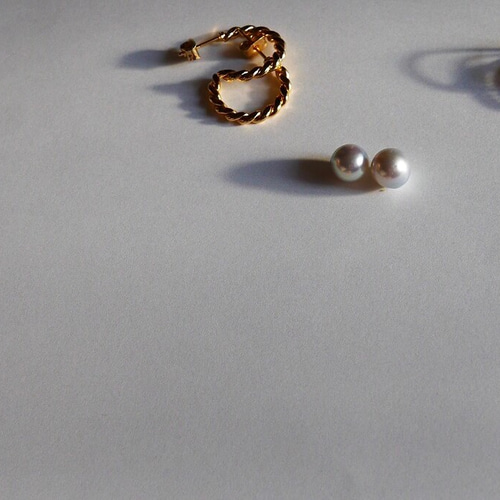 18K 】アコヤパールキャッチ 8mm 本真珠 丸じゃない 変形 一粒