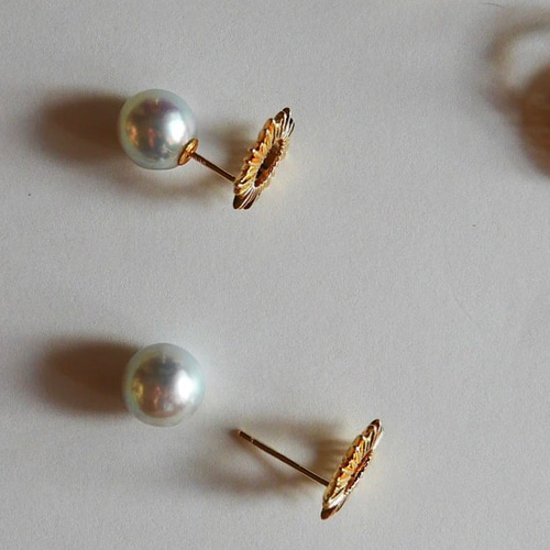 18K 】アコヤパールキャッチ 8mm 本真珠 丸じゃない 変形 一粒
