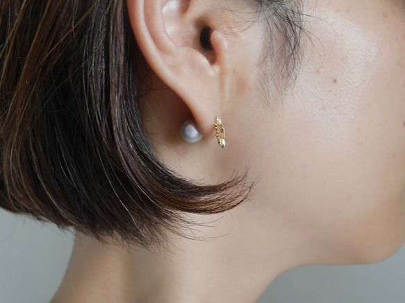 18K 】アコヤパールキャッチ 8mm 本真珠 丸じゃない 変形 一粒