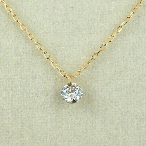 K18 レーザーホールダイヤモンド0.1ct 一粒ネックレス ネックレス