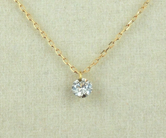 K18 レーザーホールダイヤモンド0.1ct 一粒ネックレス ネックレス