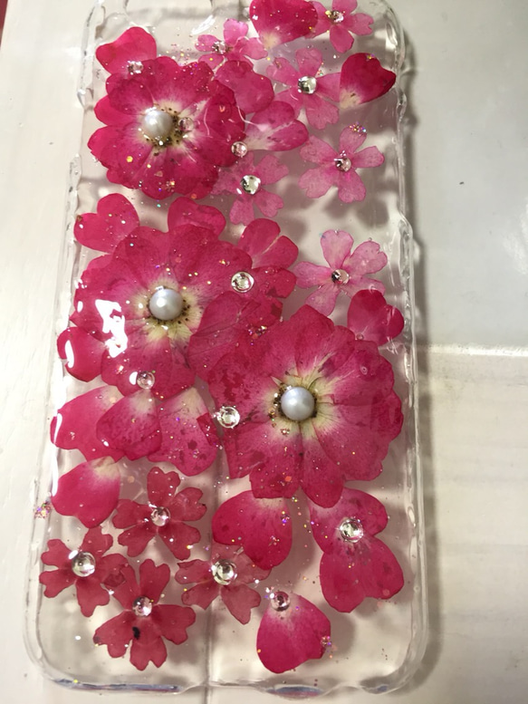 iPhone6の押花ケース♪ 1枚目の画像