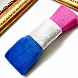 ベルベットリボンミニバレッタ/blue-pink(全6色)【受注生産】 1枚目の画像