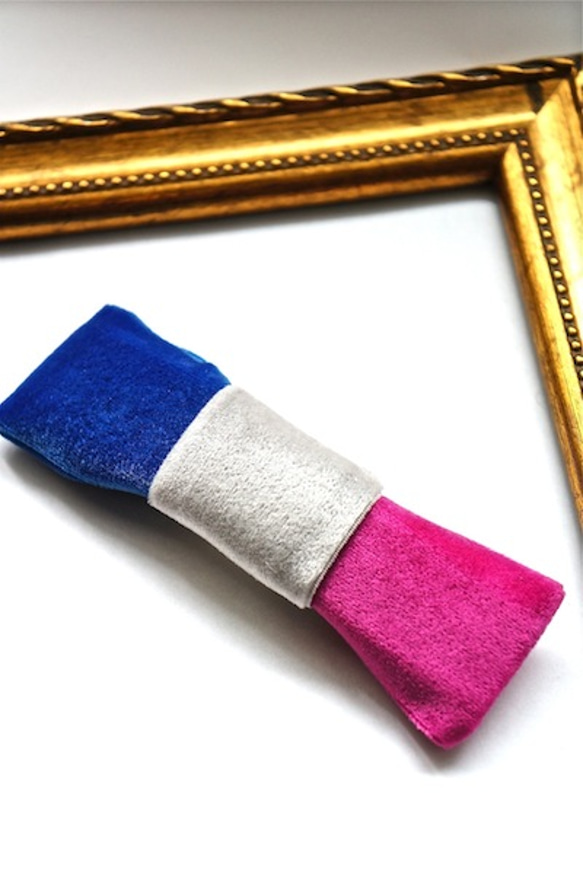 ベルベットリボンミニバレッタ/blue-pink(全6色)【受注生産】 2枚目の画像