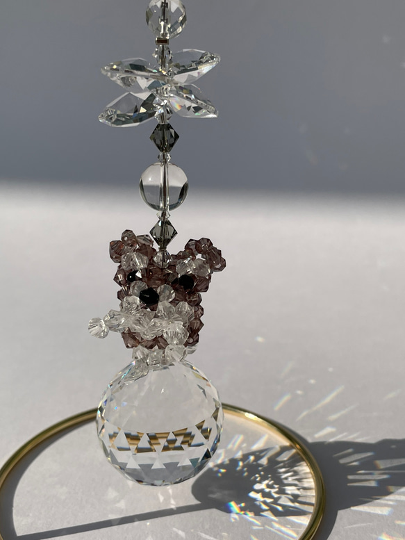 【成長と幸運】玉乗りシュナウザー《置き型》スタンド付き 2枚目の画像