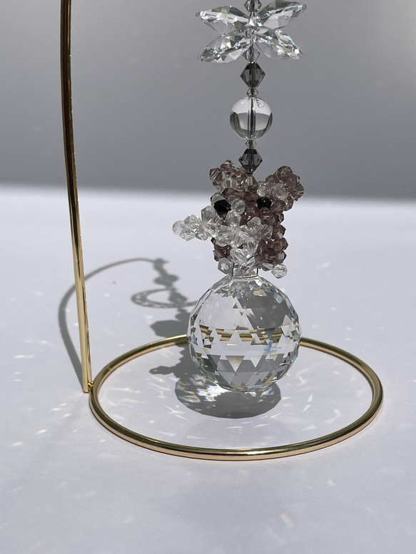 【成長と幸運】玉乗りシュナウザー《置き型》スタンド付き 3枚目の画像