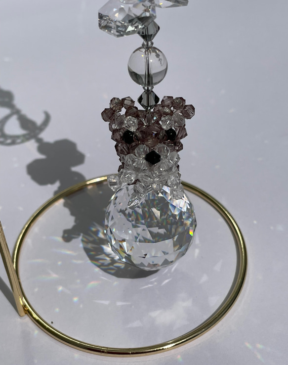 【成長と幸運】玉乗りシュナウザー《置き型》スタンド付き 4枚目の画像