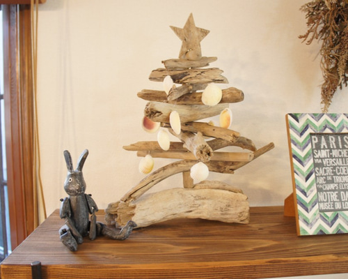 Creema限定】流木クリスマスツリー 手作りオーナメント付属 自然色