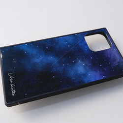 夜空のかけら。天の川のスマホケース　　強化ガラス・スクエア型×TPU　iPhone ケース 7枚目の画像